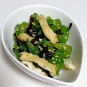 706758の作ってみた!投稿(レンジで5分！【ピーマンと油揚げの胡麻塩昆布和え】)