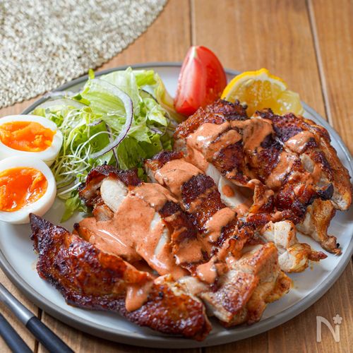 【漬けて焼くだけ！男子受け抜群♡︎ケバブ風チキン】