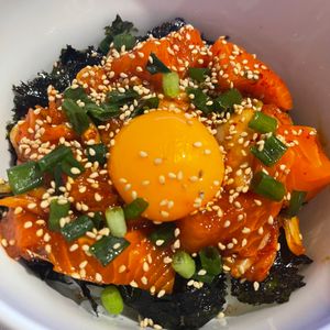 rikoの作ってみた!投稿(辛うま☆サーモンキムチユッケ)