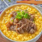 【甘辛牛肉のせ かきたまあんかけうどん】失敗無しで簡単！