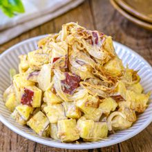 食材2つで簡単【さつまいもの和風だしマヨサラダ】旨味たっぷり