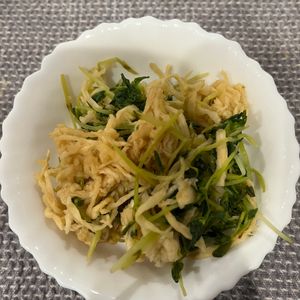 りんごの作ってみた!投稿(あと1品【5分レシピ】切り干し大根と豆苗の中華サラダ)