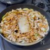 【出汁まで激うま】えび香るネギ豚うどんの工程6