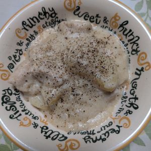 KUMIKOの作ってみた!投稿(【鶏むねとじゃがいものクリーム煮】簡単！とろみ付け要らず♪)