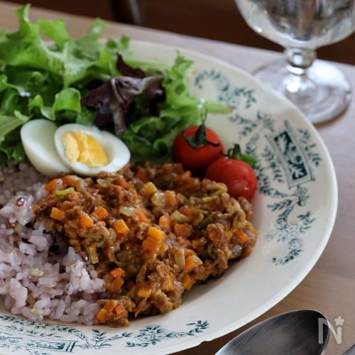 レンジで美味しい！ルー不使用！【米粉ドライカレー】