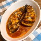 簡単デミソースで♪【なすひき肉の挟み焼き】