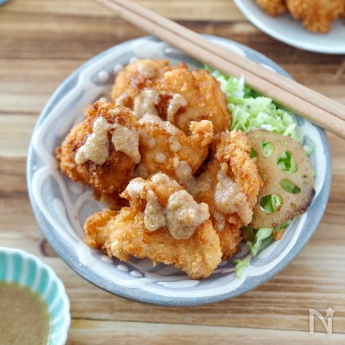 手間抜きで簡単♩【胡麻味噌だれのチキンカツ】