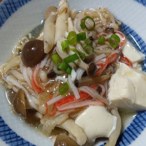 marine55の作ってみた!投稿(5分で完成！【豆腐の和風きのこあんかけ】腸活にも◎)
