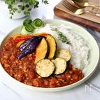 子どもも爆食べ♡素揚げ野菜のキーマカレー