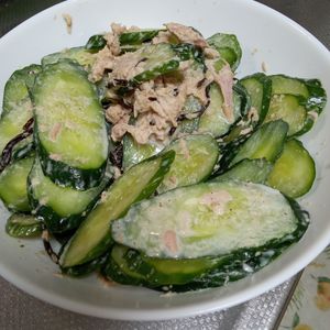 鶏皮坊主の作ってみた!投稿(【簡単！】きゅうりのツナのゆかりマヨサラダ)