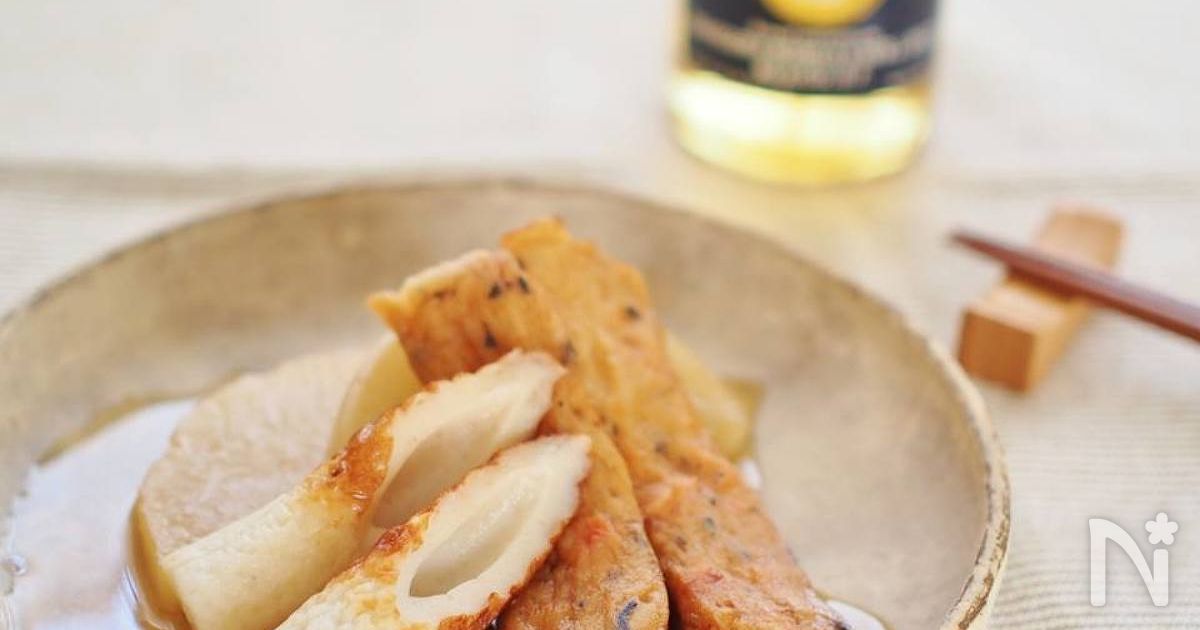 ちくわと薄切り大根のフライパン煮