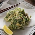春菊と牡蠣のかき揚げ