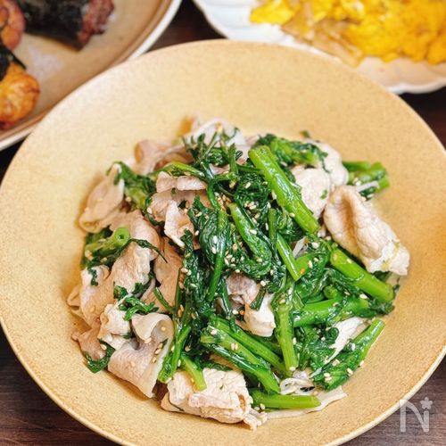 【豚しゃぶと春菊の辛子ポン酢和え】さっぱりヘルシー♪