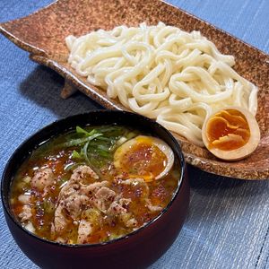 楽ラク手抜キッチン🐶🐾の作ってみた!投稿(ピリ辛ネギ味噌つけだれで！スタミナ豚肉うどん)