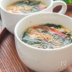 【卵とカニカマの春雨スープ】寒い日の朝ごはんにもピッタリ！