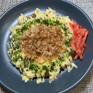 楽ラク手抜キッチン🐶🐾の作ってみた!投稿(ポンマヨで美味♪とろろのもちもち焼き)