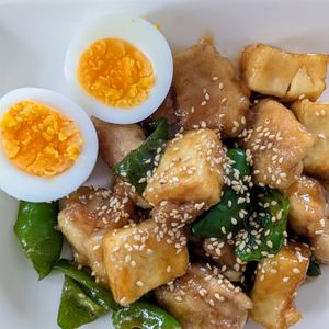 835184の作ってみた!投稿(【止まらぬ旨さ】鶏ももと厚揚げピーマンのオイスターポン照り)