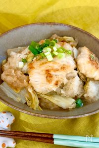 1食140円♡ワンパン♩白菜と鶏胸肉のおろしぽん酢煮