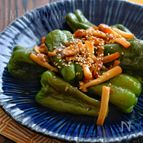 めんつゆで簡単！＊丸ごとピーマンとしめじの甘辛照り煮＊