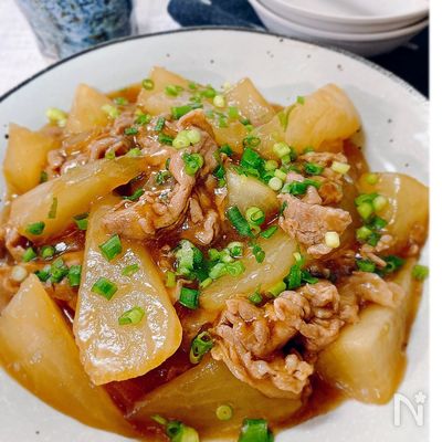 大ぶり冬大根と豚肉のとろみあん