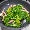 菜の花とベーコンのガーリックパスタの工程4