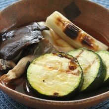 ひらたけと夏野菜の焼き浸し