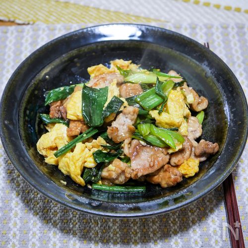 ご飯にあう味「豚こま切肉とネギたっぷりの卵炒め」