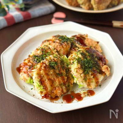 【春キャベツと豆腐で作る即席ミニお好み焼き】節約/カサマシ
