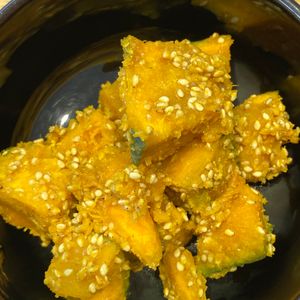 くだもの大好き🧡の作ってみた!投稿(【レンジで簡単】男子にも人気＊かぼちゃのごま味噌和え＃お弁当)