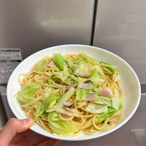 ケの作ってみた!投稿(塩昆布が決め手♪『春キャベツとベーコンのバターポン酢パスタ』)