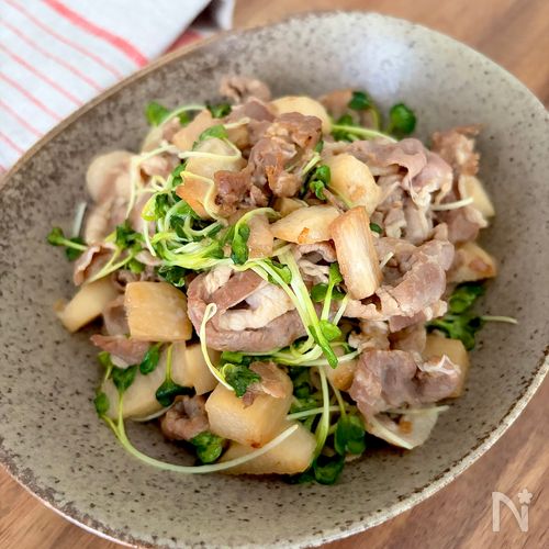 【豚肉と長芋の甘辛炒め】ホクホク長芋がやみつき♪