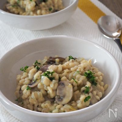 もち麦の豆乳クリームリゾット