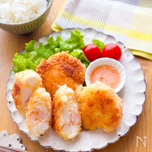 【はんぺん入り♡ふわふわ海老カツ】かさまし効果でふわふわ♩