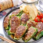 味付け簡単！「ピーマンの肉詰め～ごま醤油ガーリック味～」