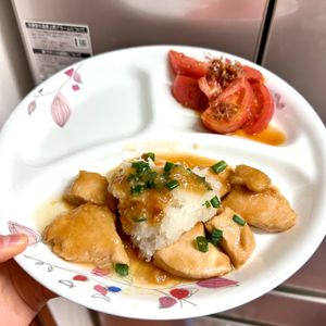 ケの作ってみた!投稿(調味料これだけ！ポン酢で楽ちん♡【おろしそ甘酢だれチキン】)