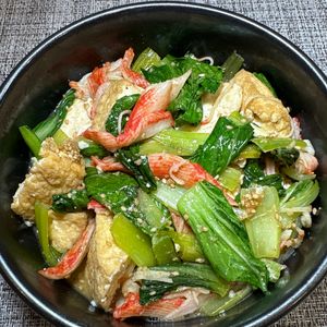 楽ラク手抜キッチン🐶🐾の作ってみた!投稿(【チンゲン菜と絹揚げの和風ごま酢炒め】ちょっぱや5分で激旨♪)