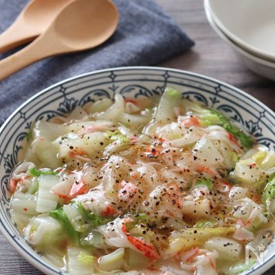 【白菜とカニカマのふわとろ煮】優しい味で身体も温まる！