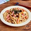 身近な材料で大満足【ベーコンとしめじのバター焼きうどん】の工程5