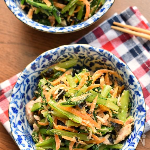 やみつき間違いなし♡旨味たっぷり♡無限小松菜&人参♡