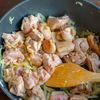 ほうれん草とコーンと鶏肉のクリーム煮の工程3