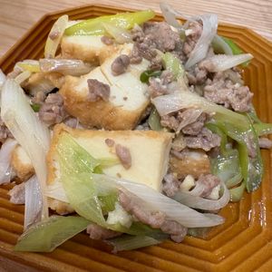 kimiの作ってみた!投稿(ワンパン10分！【厚揚げとねぎの肉味噌炒め】ご飯進む♩)