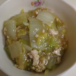 たりおの作ってみた!投稿(重ねて10分♪『白菜とひき肉のコクうま♡とろみあん』)