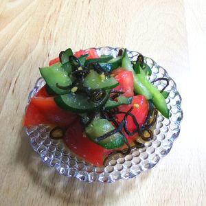 ゆいの作ってみた!投稿(【トマトときゅうりの旨塩ポン酢】和えるだけ！簡単さっぱり副菜)