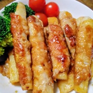 884398の作ってみた!投稿(甘辛こってり！長いもの豚巻き)
