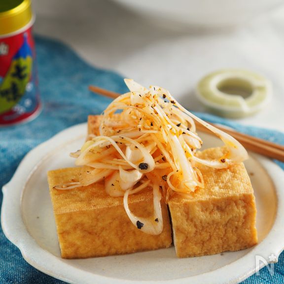 【あと1品に】ピリ辛ねぎの厚揚げ