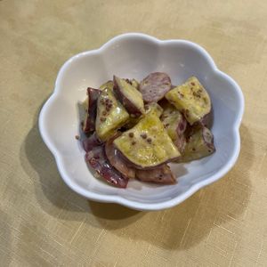 わこの作ってみた!投稿(【ハニーマスタード♪】さつまいもとウインナーのホットサラダ)