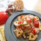 こんがり香ばし♪お米の粉で作る焼き野菜のふわ玉あんかけ