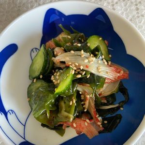 万福の作ってみた!投稿(【きゅうり、わかめ、かにかまの中華風酢の物】パパっとあと一品)