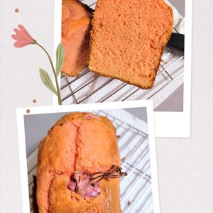 ゆみの作ってみた!投稿(【さくらカラーのふわふわ♡パウンドケーキ】バター不要！)