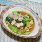 海老と豚肉のとろーりチンゲン菜炒め